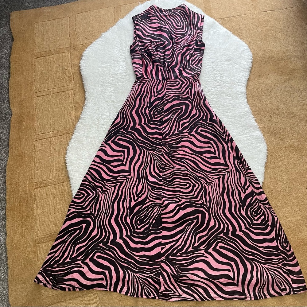 Alice by Polynesian Fashions vintage 60’s pink zebra sleeveless maxi dress